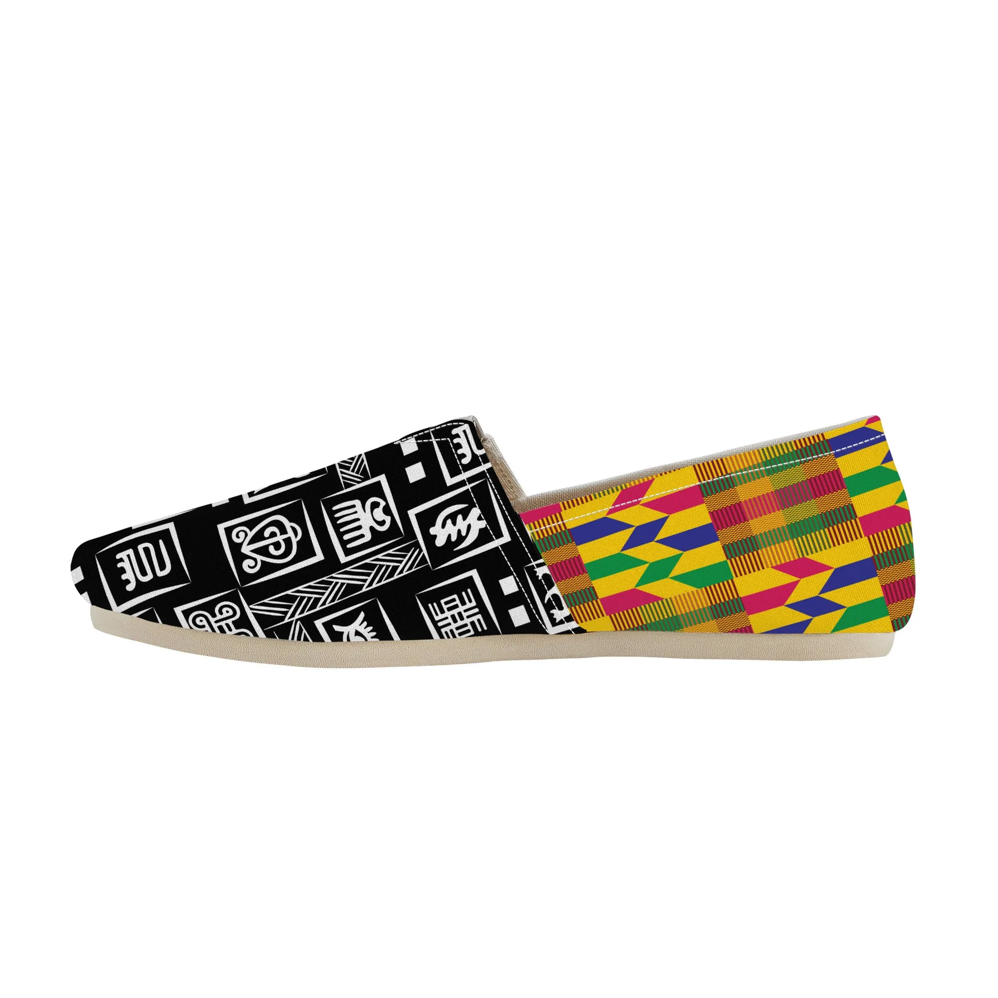 Adinkra Tuntum Nkonso-Kente Slip-on Canvas