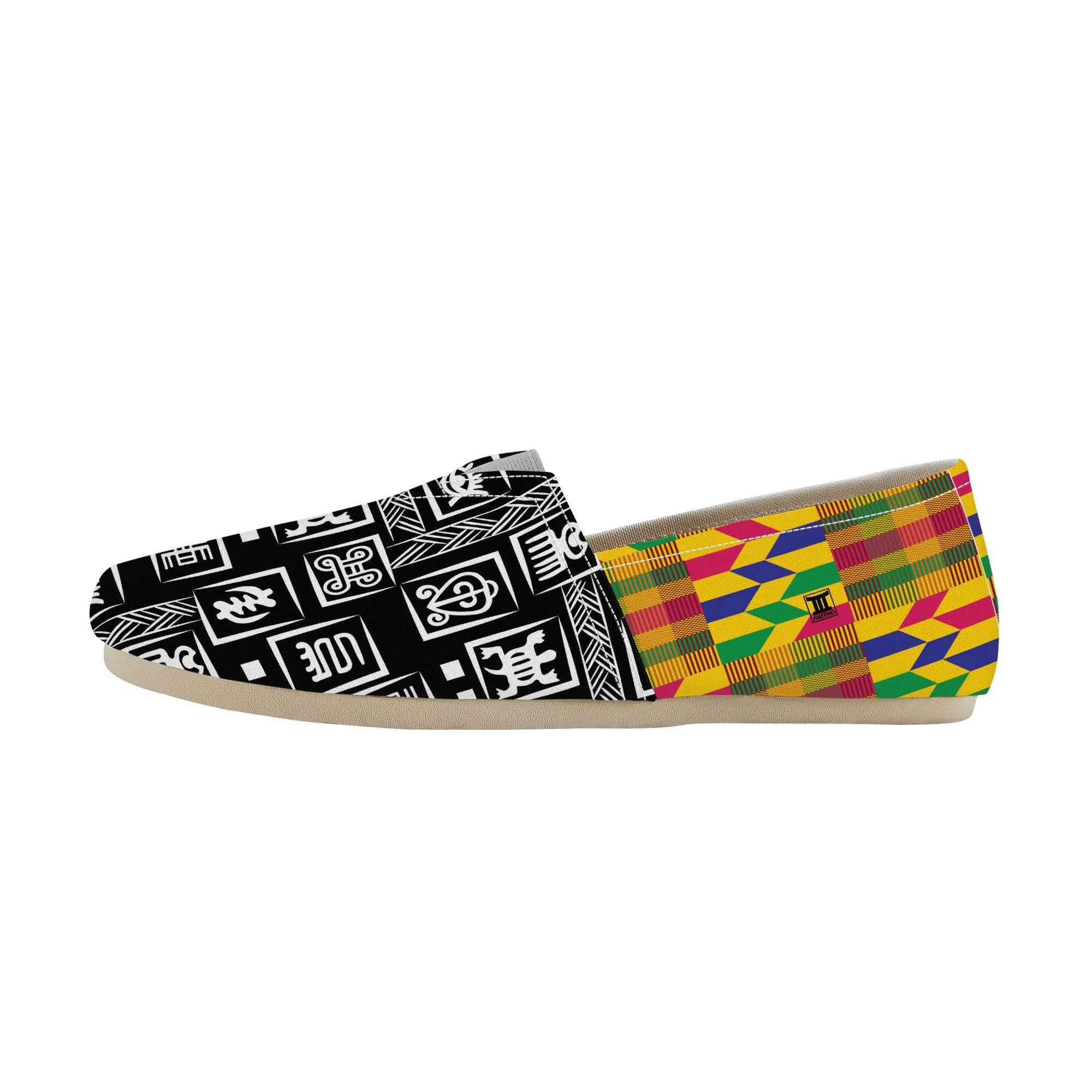 Adinkra Tuntum Nkonso-Kente Slip-on Canvas