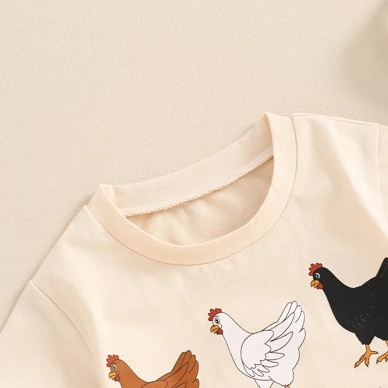 All The Chickens! Baby Onesie Western Farm Layette Romper