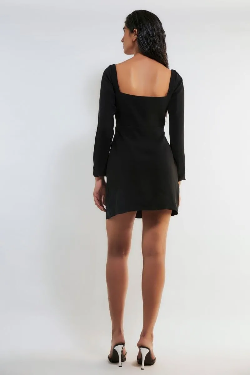 ANDIE BLACK EMBELLISHED MINI DRESS