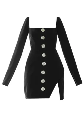 ANDIE BLACK EMBELLISHED MINI DRESS