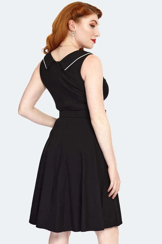 Asymetrical Neckline Flare Dress