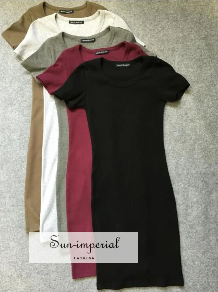 Basic Style Women Casual Knitting O-neck Pullover Slim One-piece Dress Knitted Dress Female