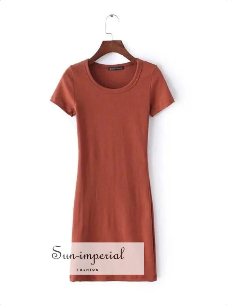 Basic Style Women Casual Knitting O-neck Pullover Slim One-piece Dress Knitted Dress Female