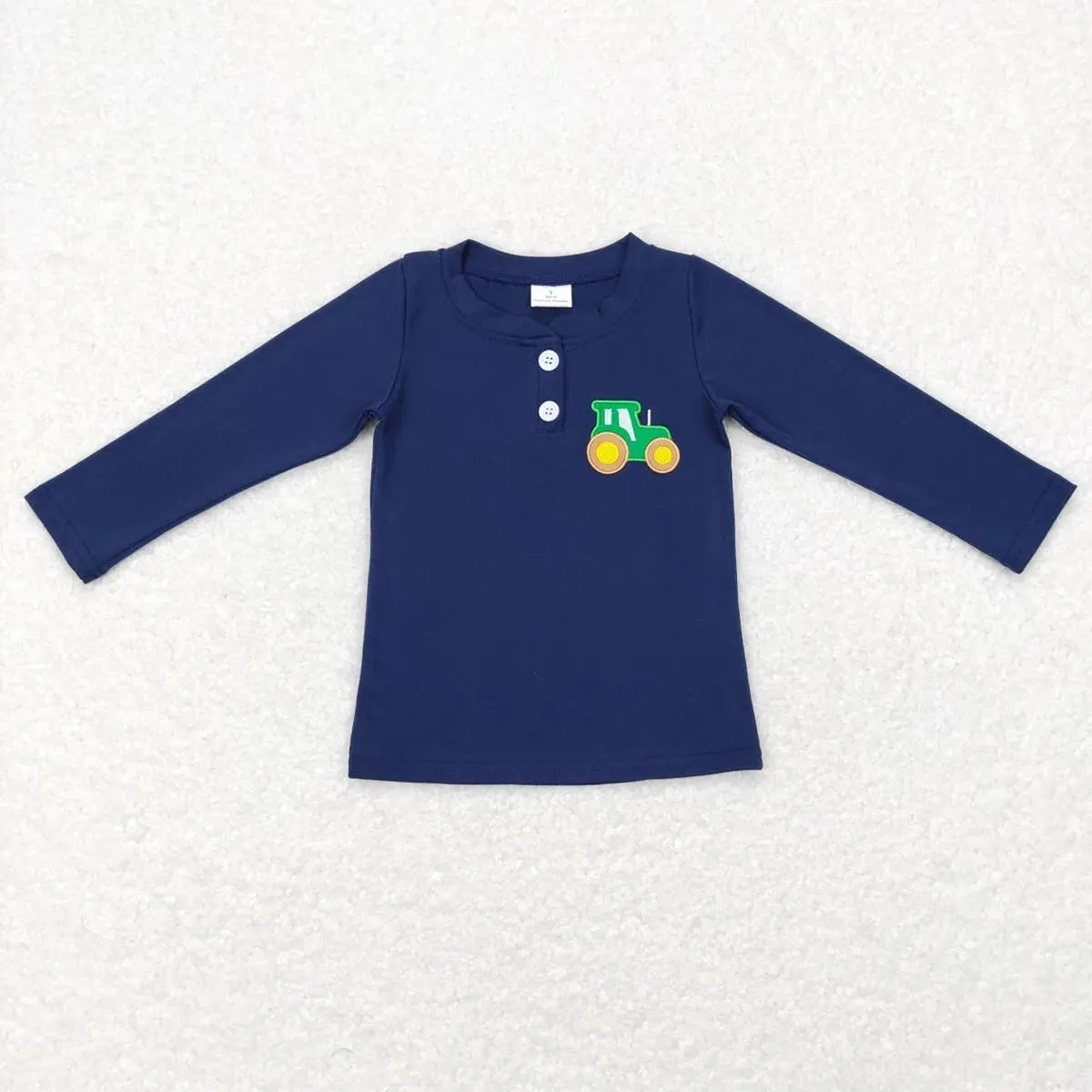 Boys Shirt - Collared - Western Farm Tractor Navy to 14/16