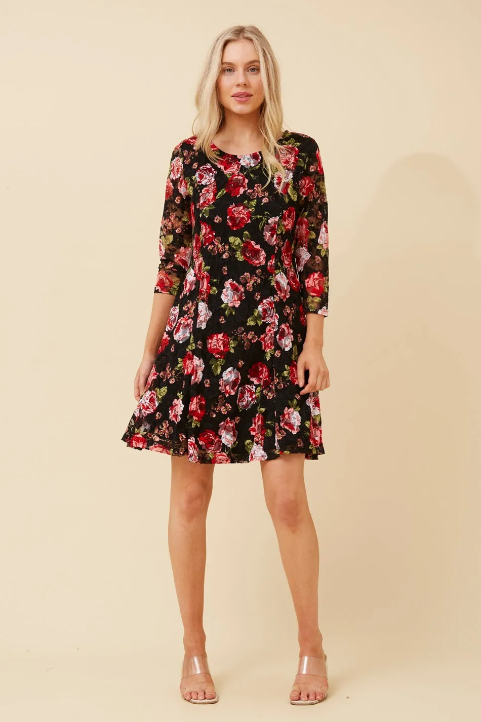 CAMILA FLORAL LACE SHORT DRESS