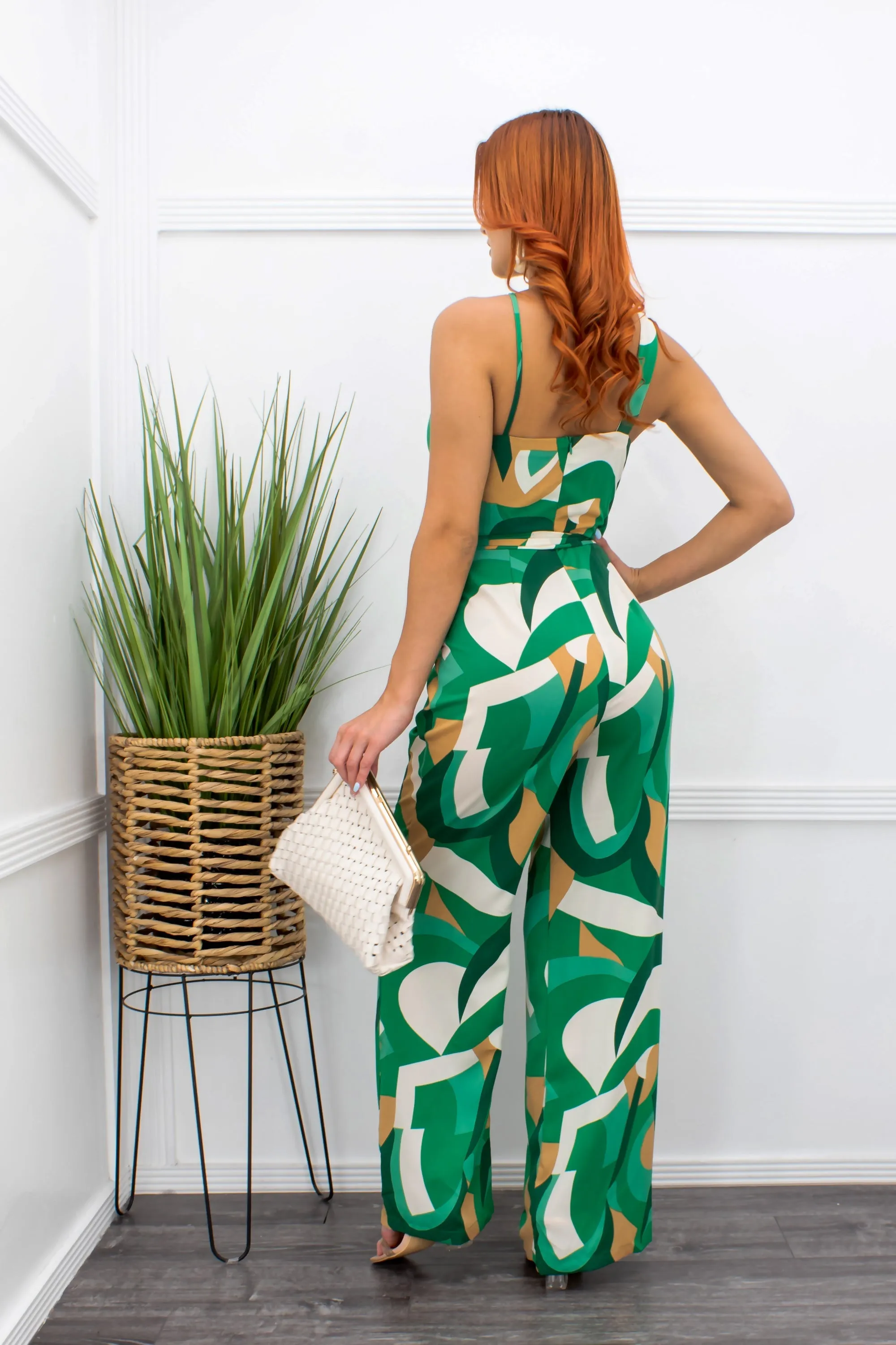 Chiffon One Shoulder Belted Jumpsuit