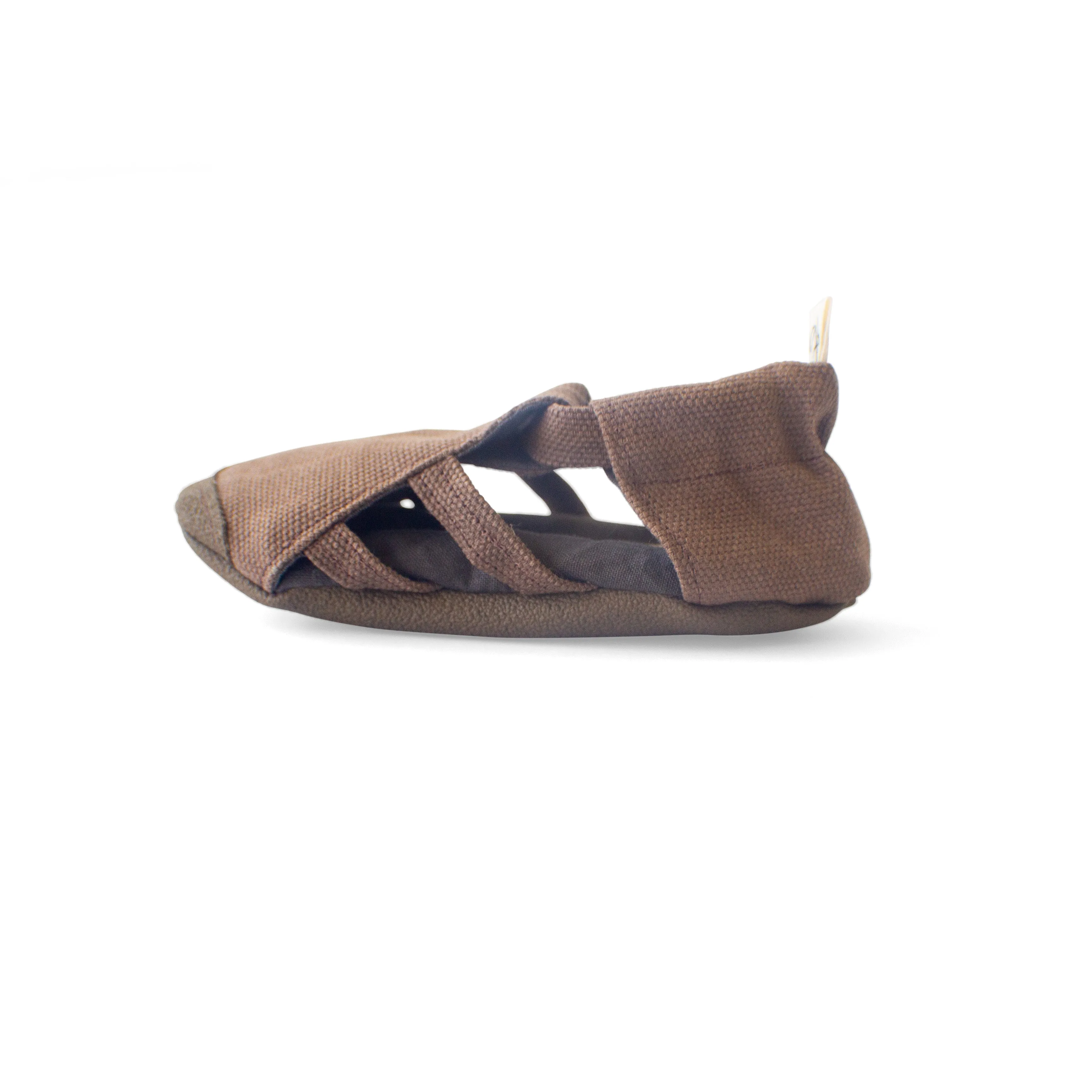 Chocolate Soft Sole Sandal - Waxed canvas