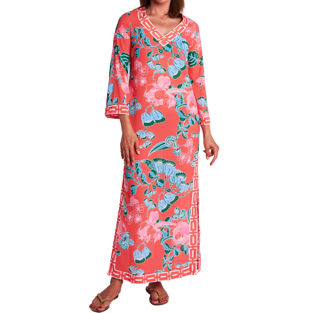 CK Bradley Peppin Caftan - Cordelia Coral Multi