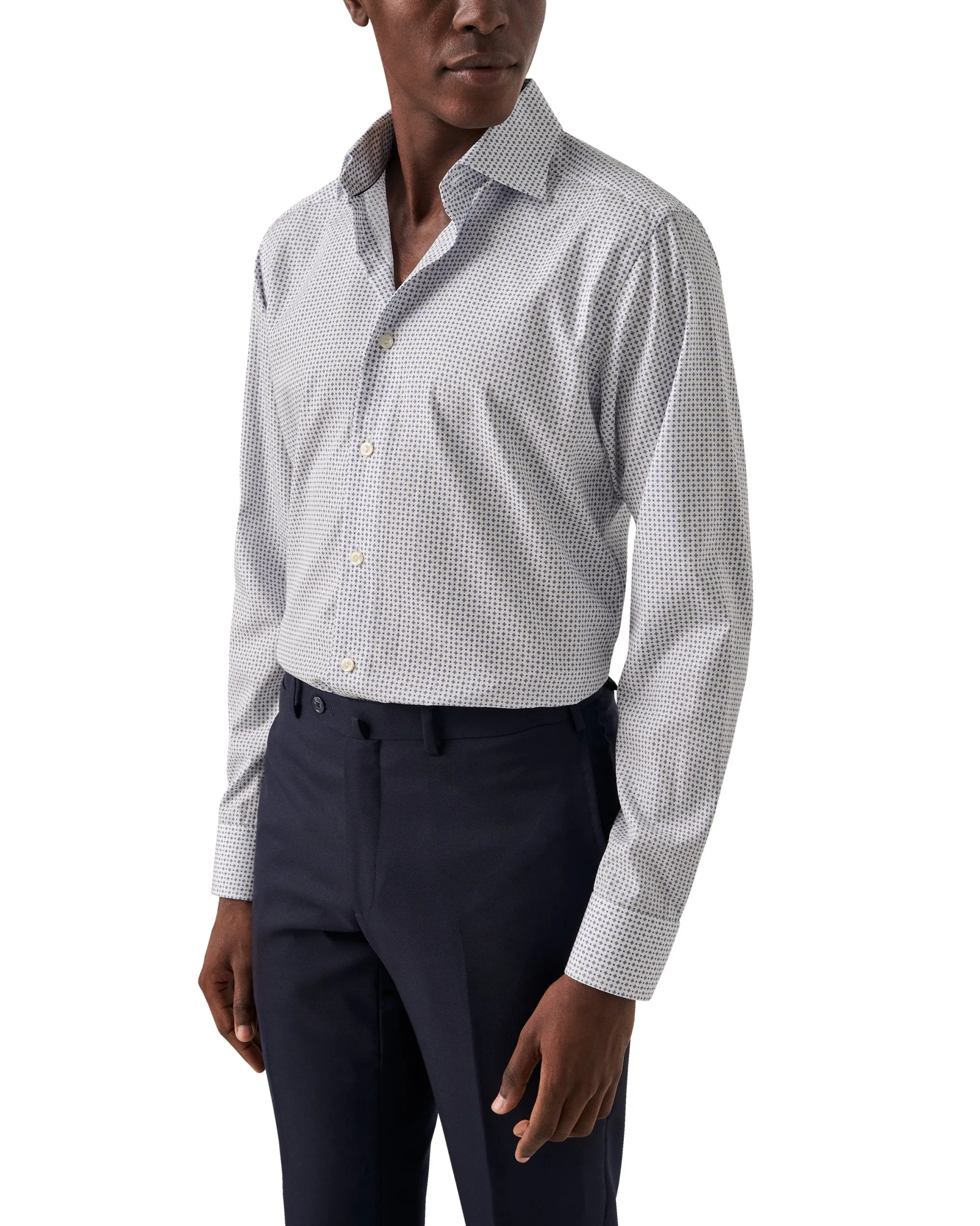 Contemporary Fit - Micro Print Signature Poplin Shirt