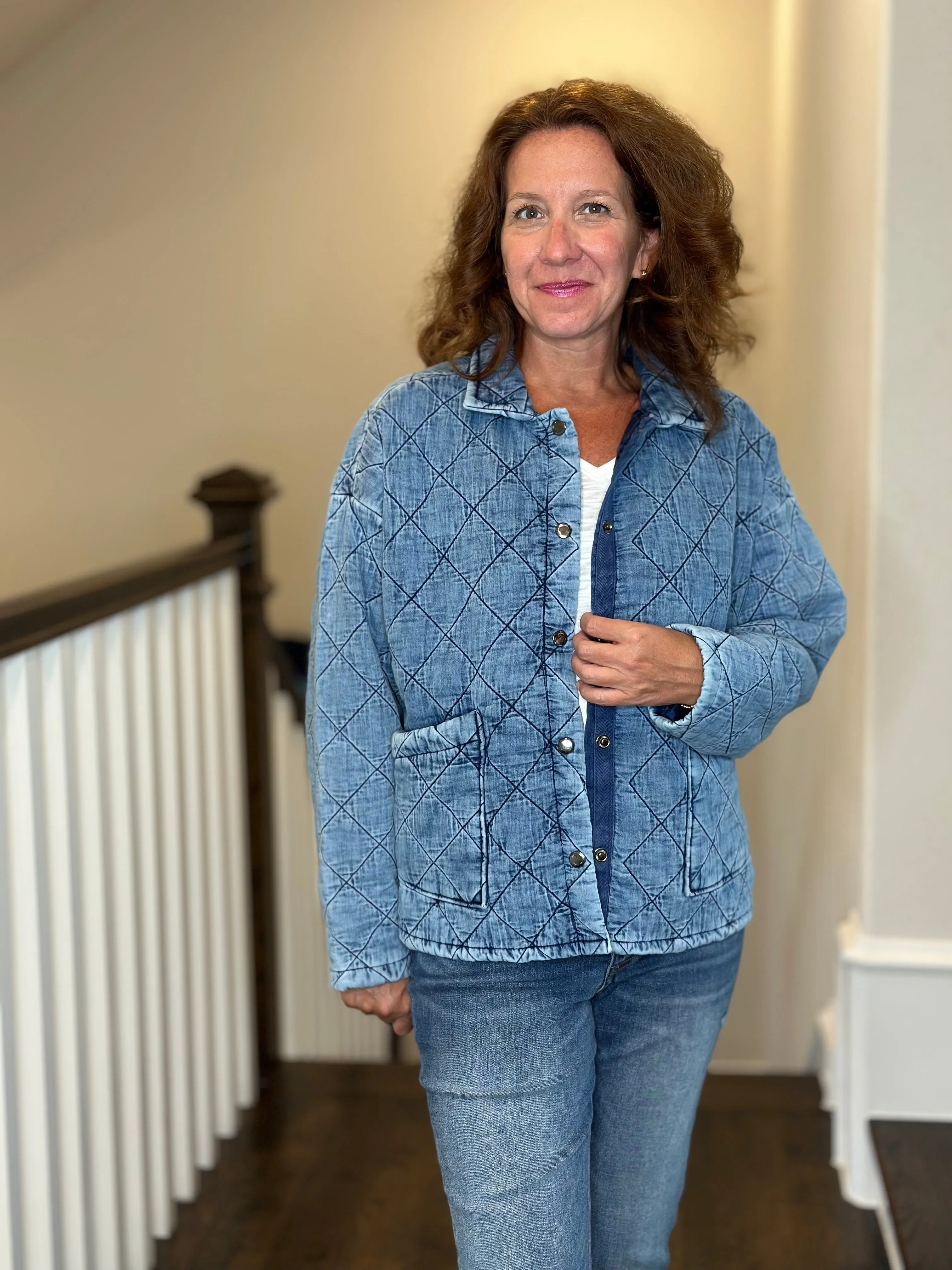 Dylan Claire Denim Quilted Jacket