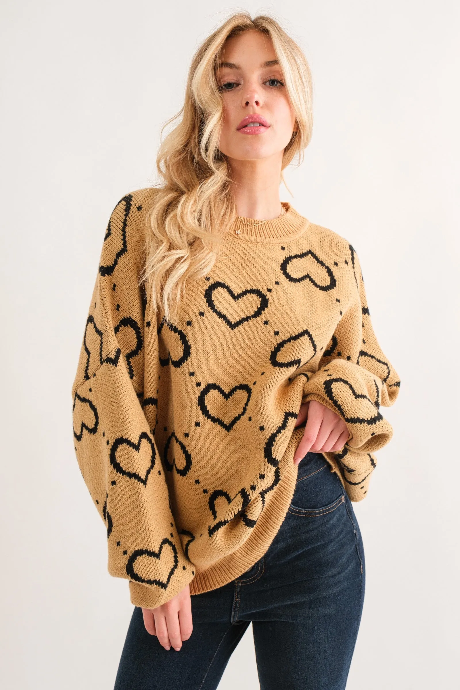 Hearts Abound Jacquard Sweater