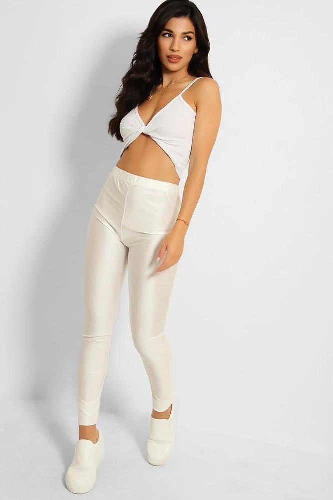 Ivory Wet Look Leggings