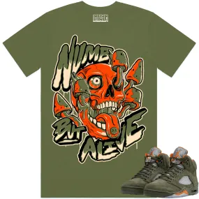 Jordan 5 Olive 5s Shirt to Match - CELADON NUMB ALIVE