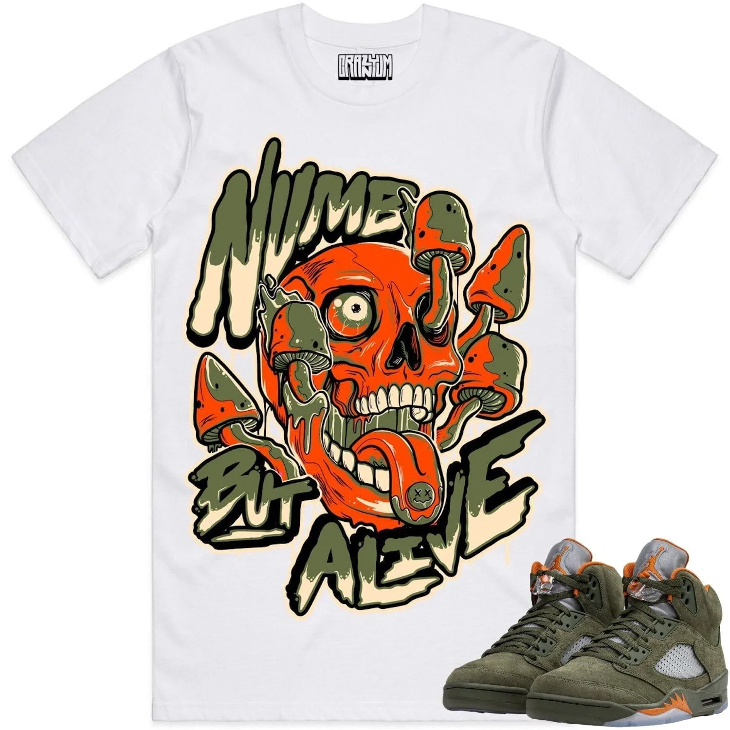 Jordan 5 Olive 5s Shirt to Match - CELADON NUMB ALIVE