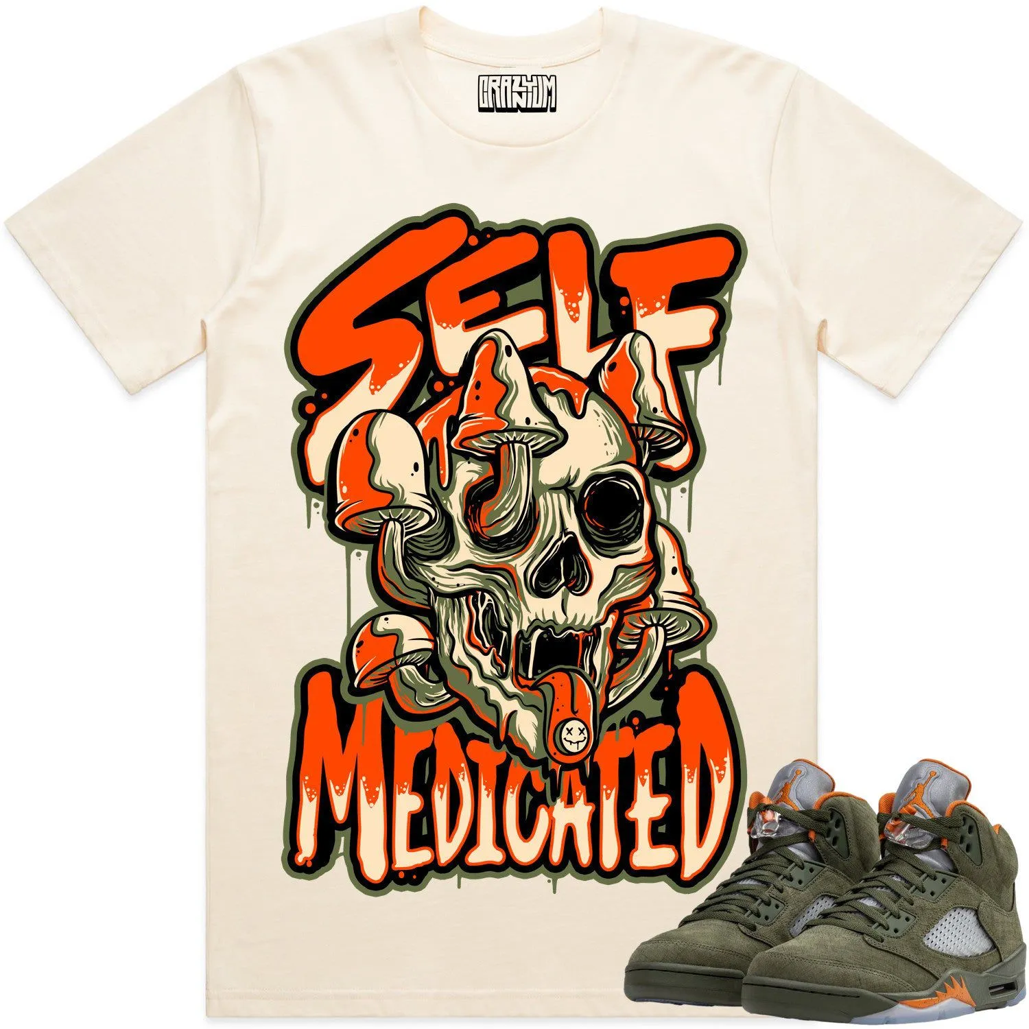 Jordan 5 Olive 5s Shirt to Match - CELADON SELF MEDICATED