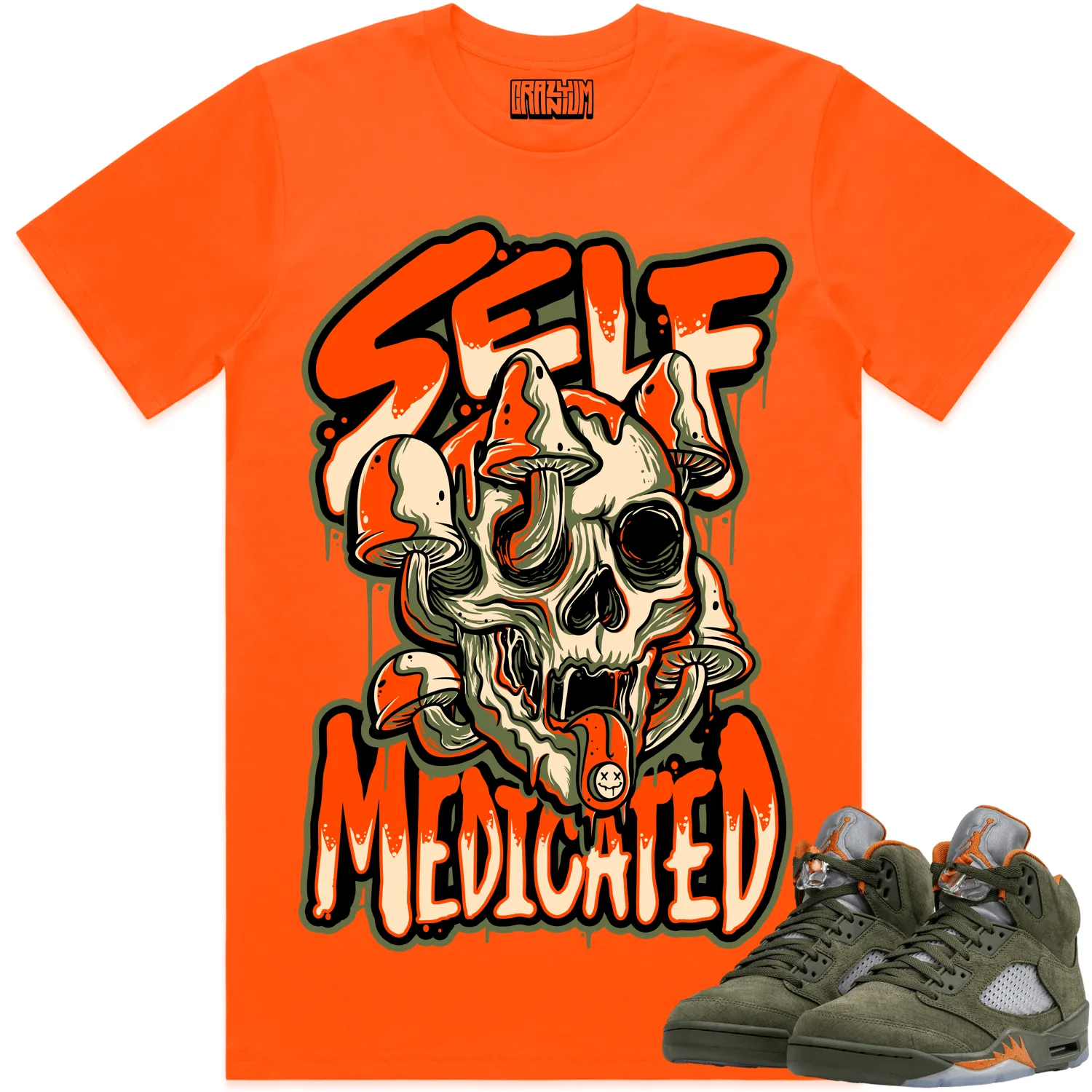 Jordan 5 Olive 5s Shirt to Match - CELADON SELF MEDICATED