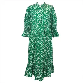 Kitri Brand New 265 Emerald Floral Print Cotton Maxi Dress L