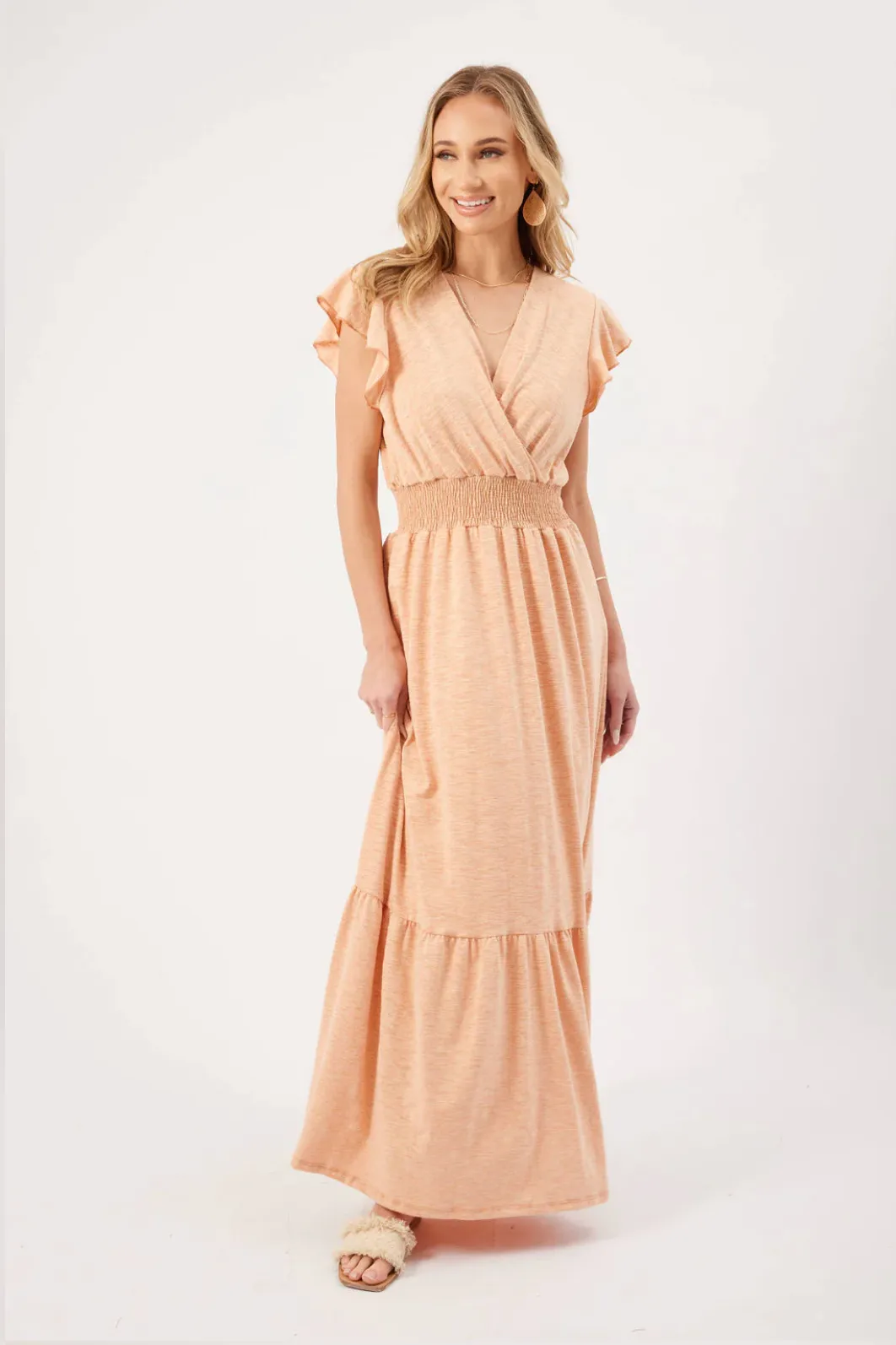 Kylie Paige Mia dress, cotton slub maxi