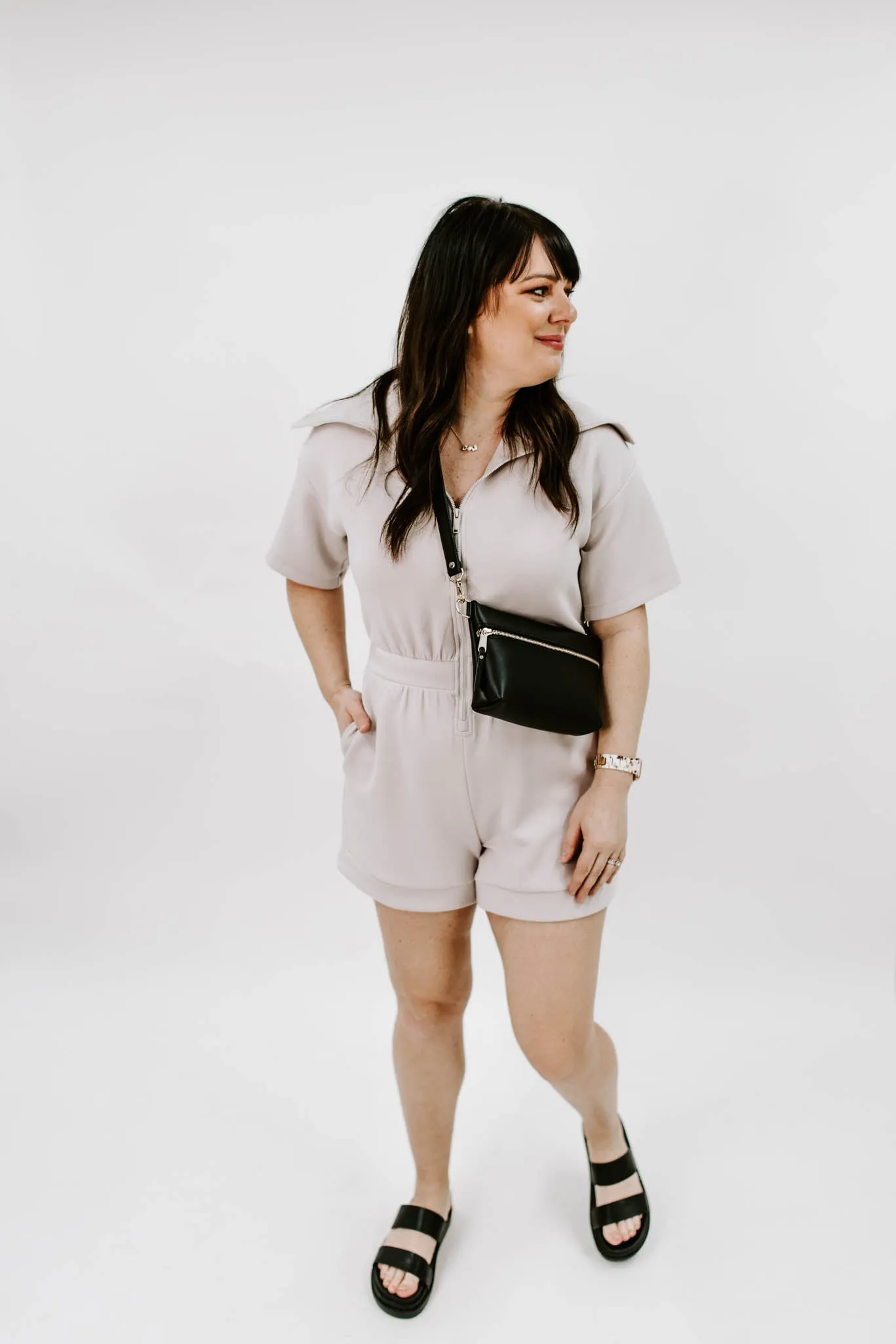 Laurel Full Zip Short Romper