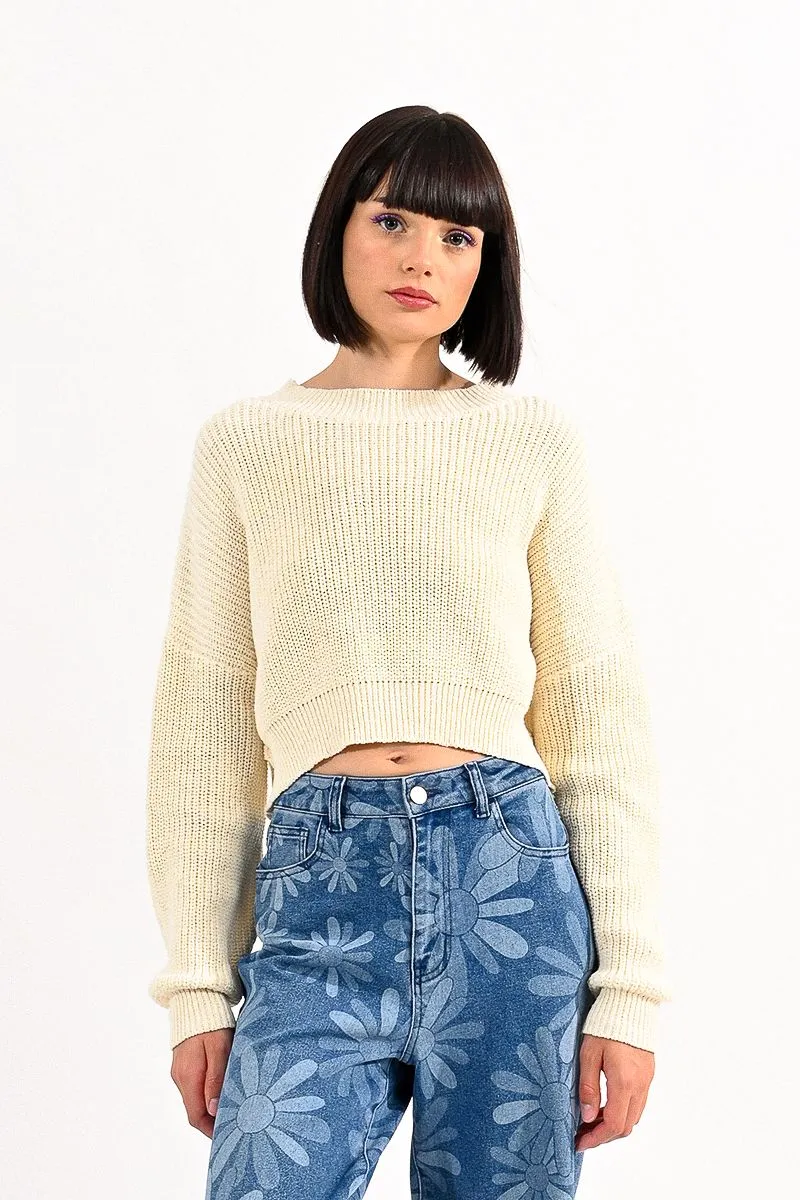 Long Sleeve Sweater in off white by Molly Bracken