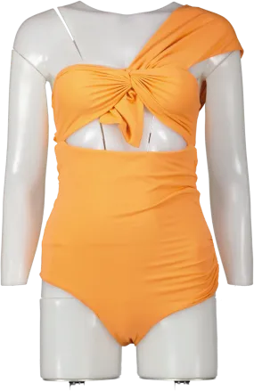 Marysia Orange Venice One-shoulder Cutout Swimsuit UK S