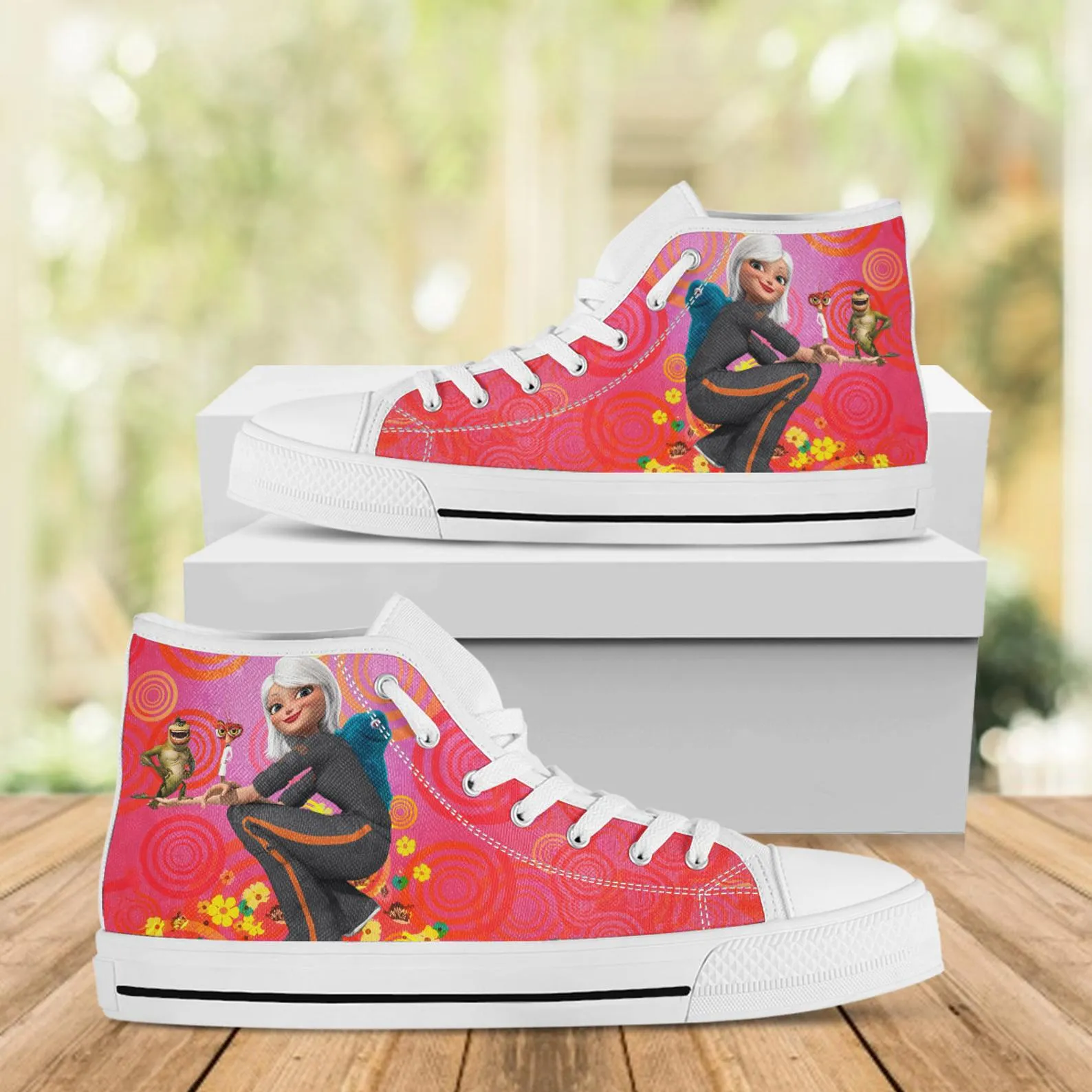 Monster Aliens Custom Shoes, Custom Movie Shoes, Movie Hightops, Disney Cartoon, Disney Movie Shoes, Monster Aliens Shoes