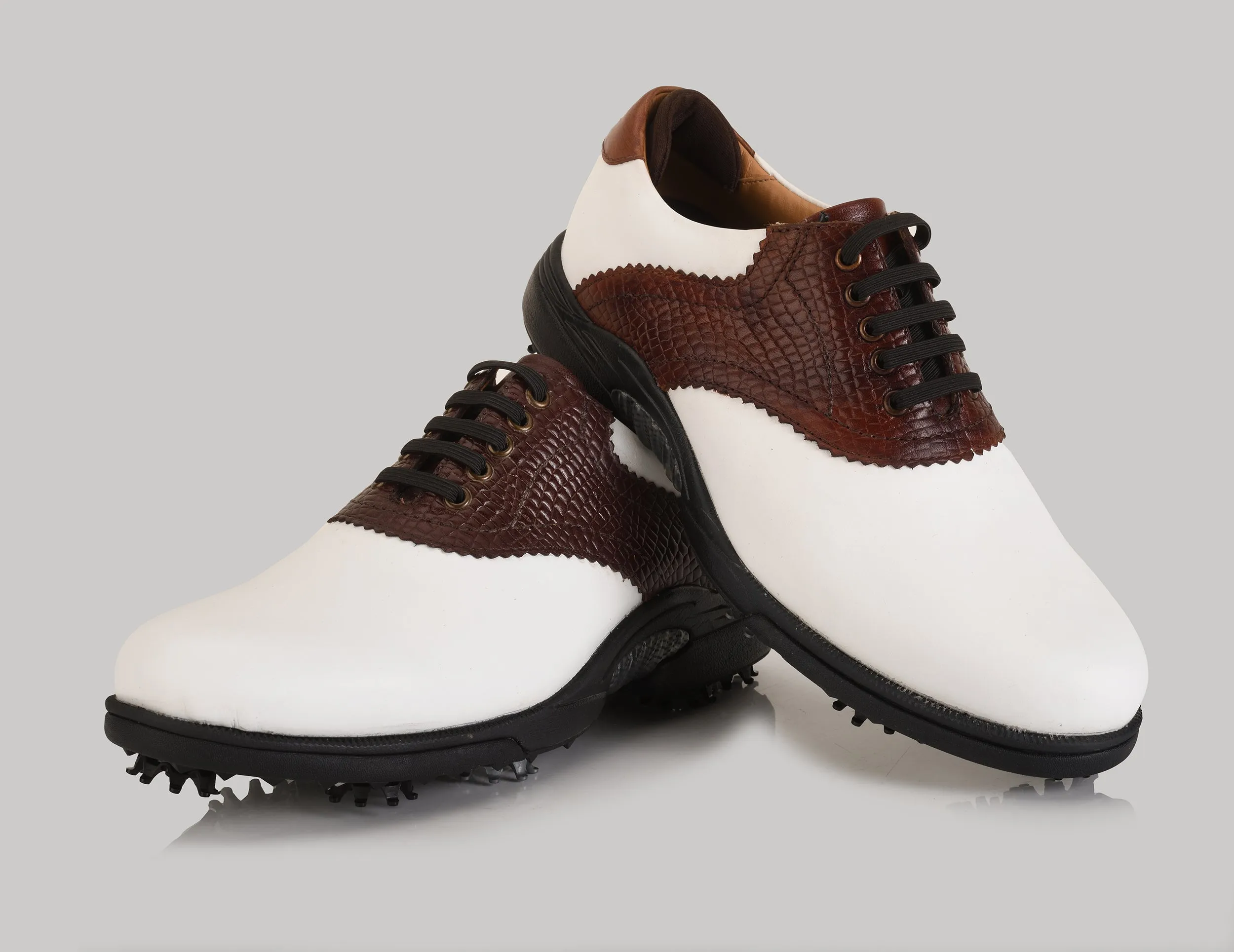 Notting White-Tan Golf Shoes