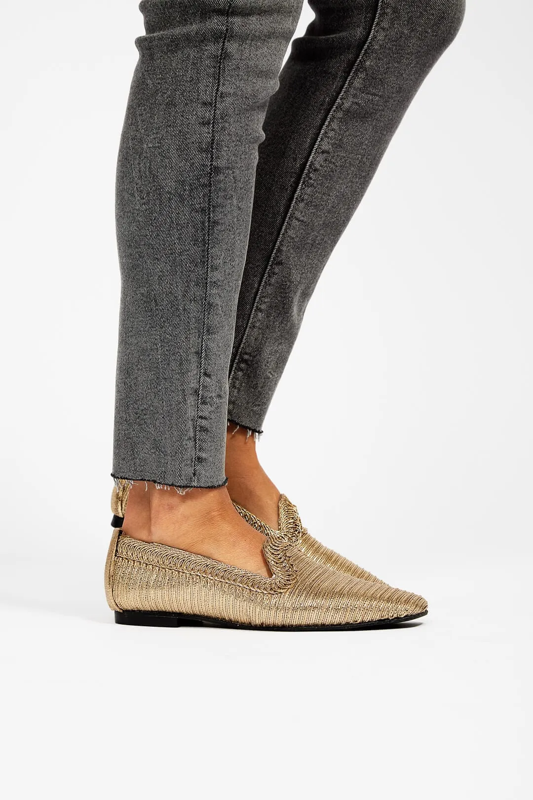 NY Metallic Vegan Loafers | Gold