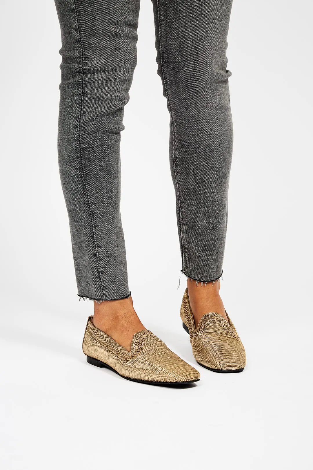 NY Metallic Vegan Loafers | Gold