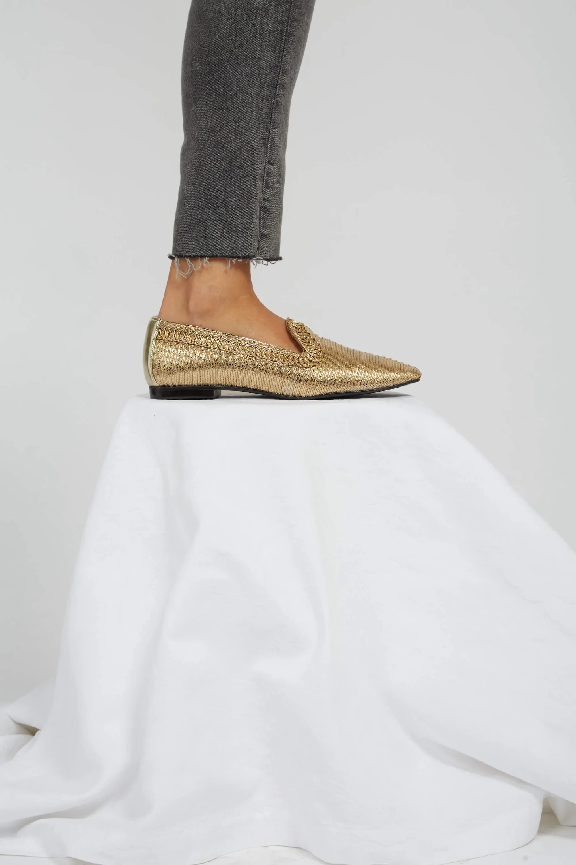 NY Metallic Vegan Loafers | Gold