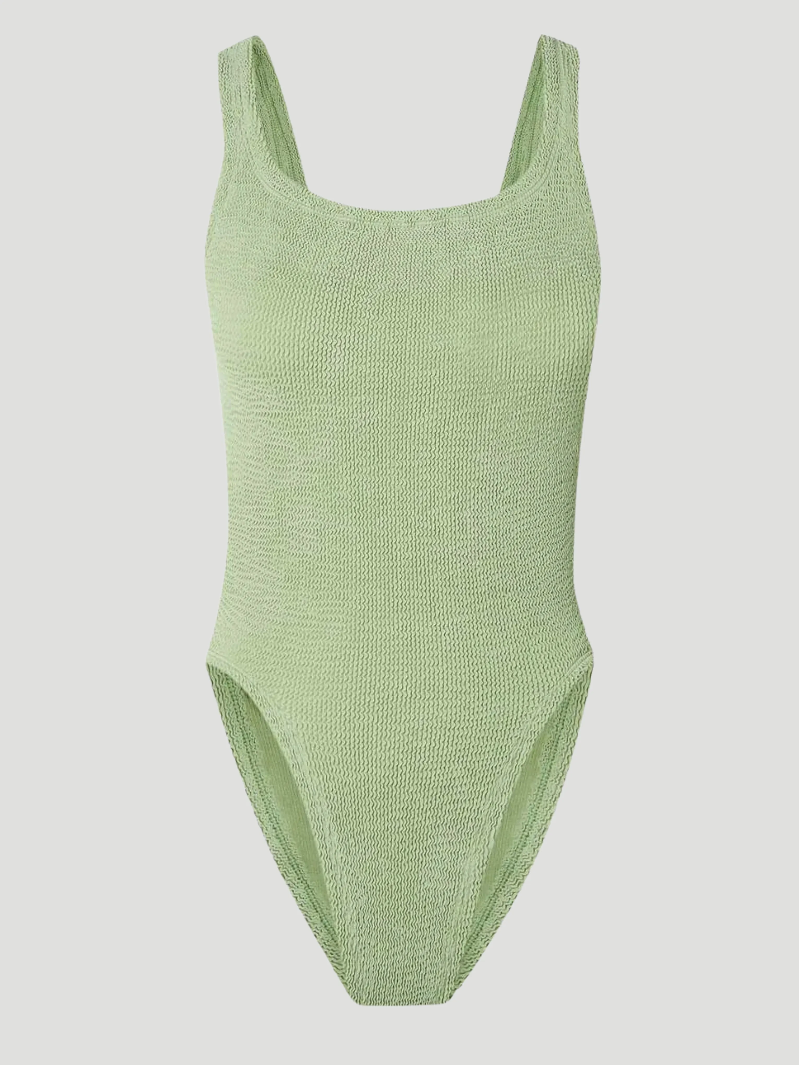 Polly Sage Halter Crinkle Knit One-Piece Swimsuit