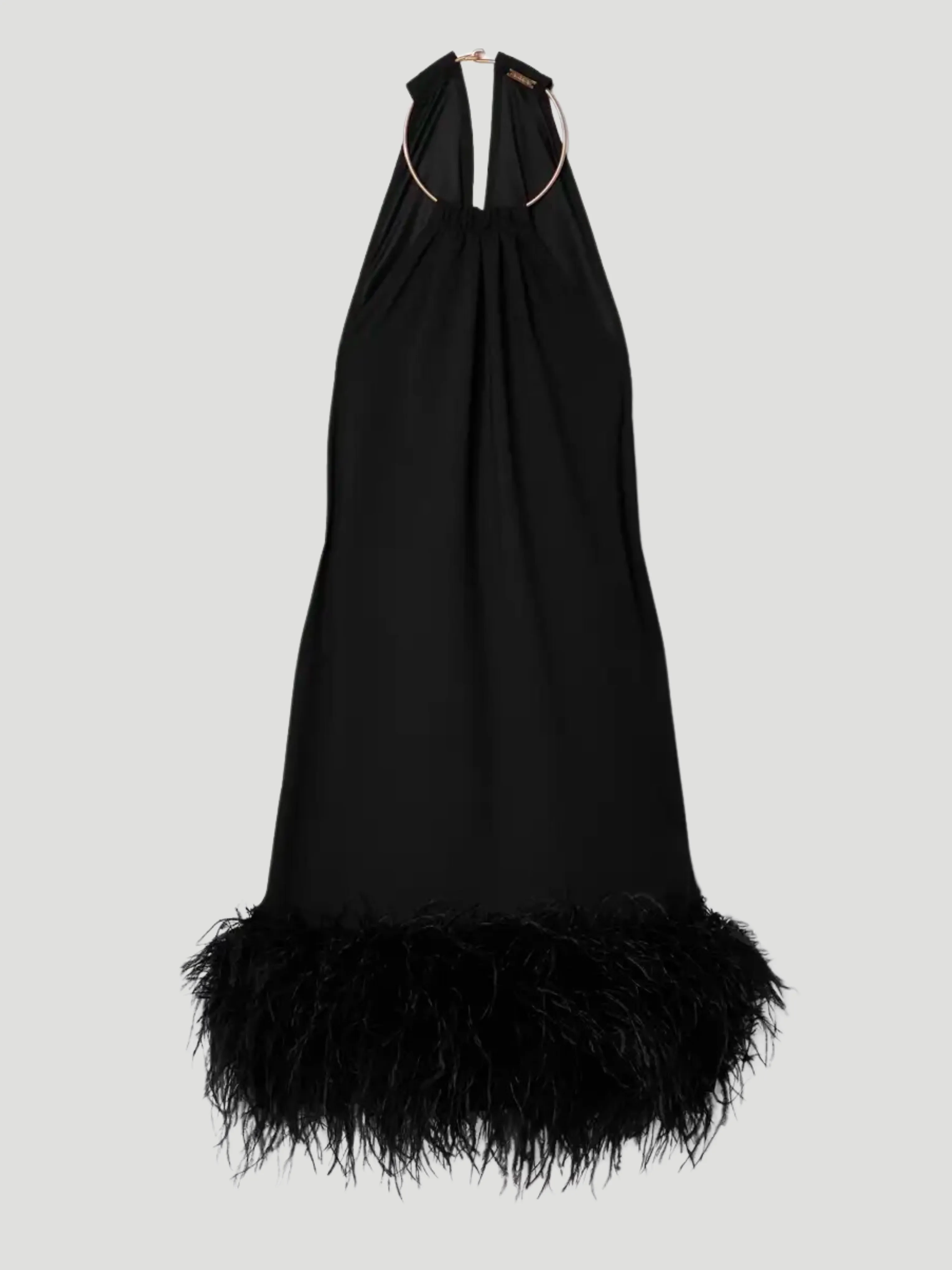 Reeves Feather-Trimmed Embellished Crepe Mini Dress