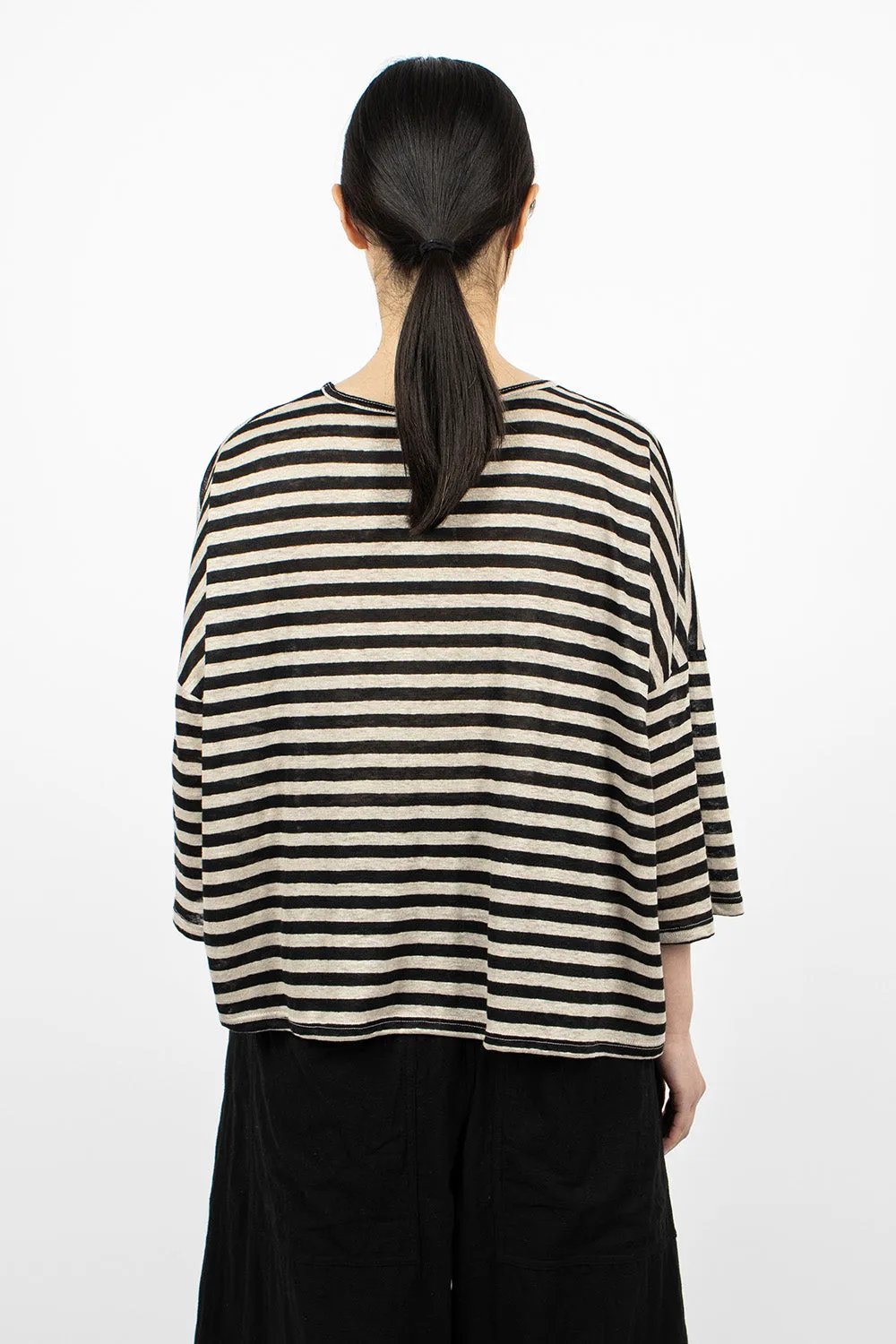 Relaxed Knit Pullover Natural/Black