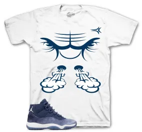 Retro 11 Midnight Navy 82 Shirt - Raging Face - White