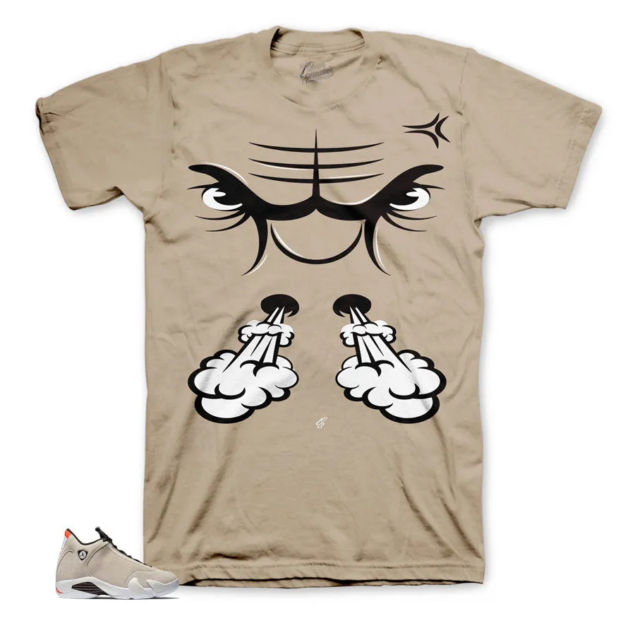 Retro 14 Desert Sand Shirt - Raging Face - Sand