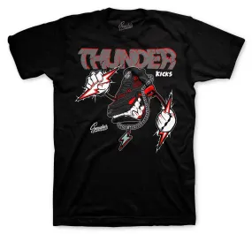 Retro 4 Red Thunder Shirt - Thunder Kicks - Black