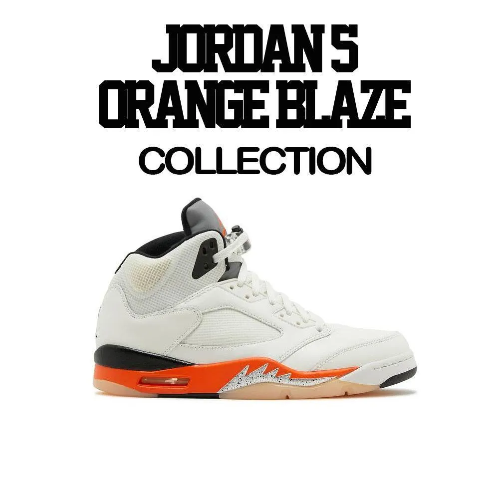 Retro 5 Orange Blaze Shirt - Rose From ground - Natural