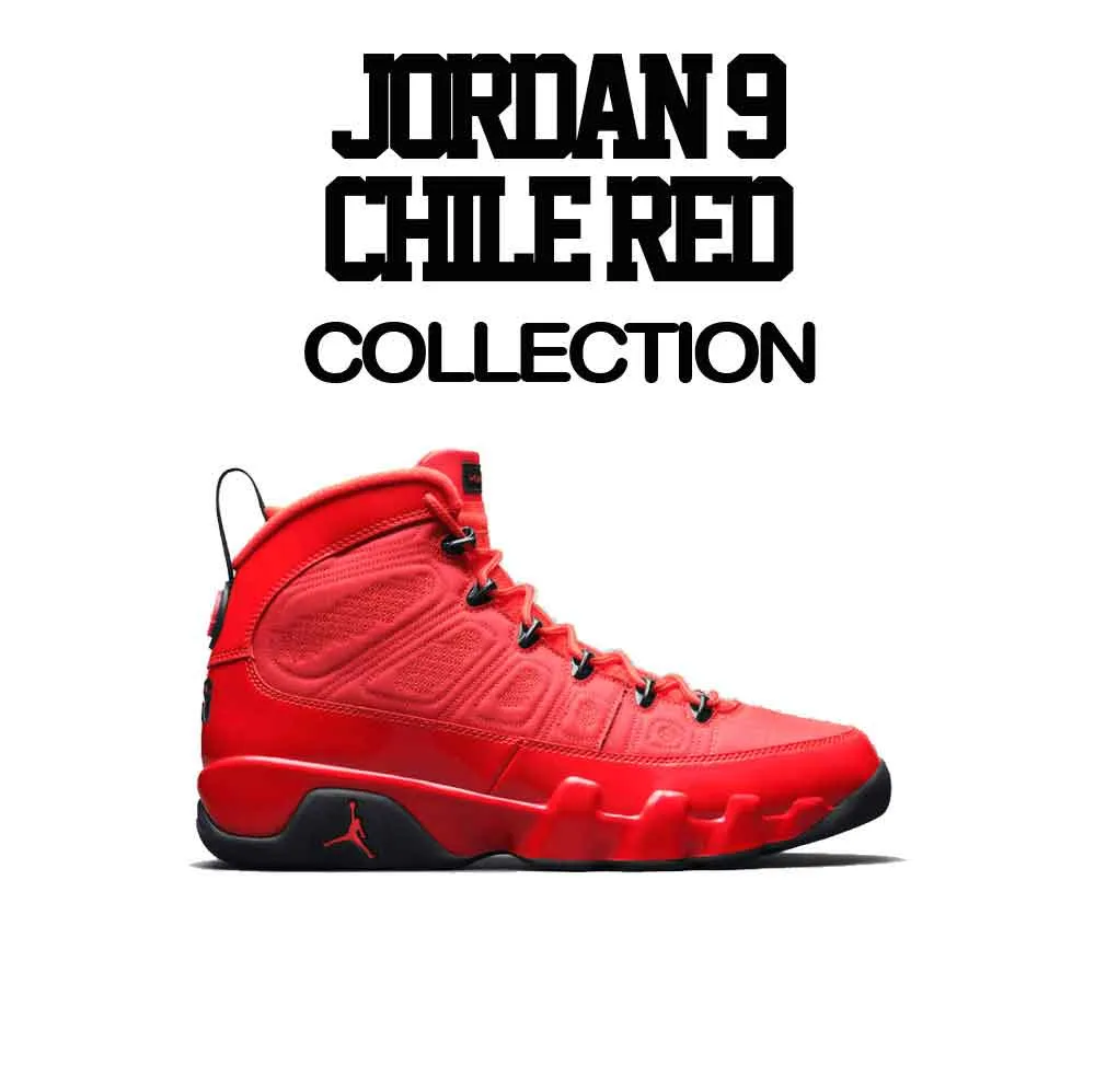 Retro 9 Chile Red Shirt - Clean Pair - Black