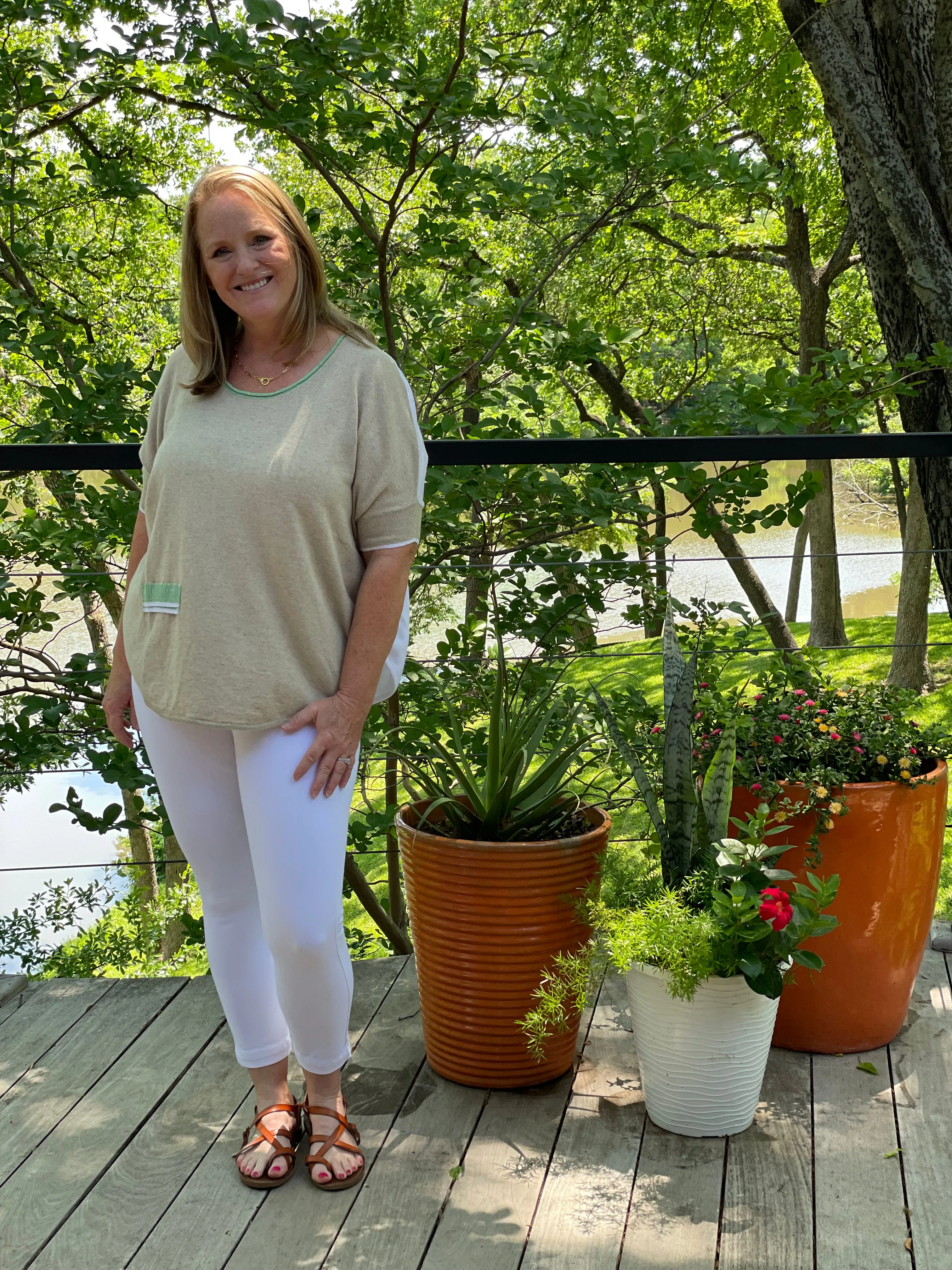 Short Sleeve Sweater in Flax