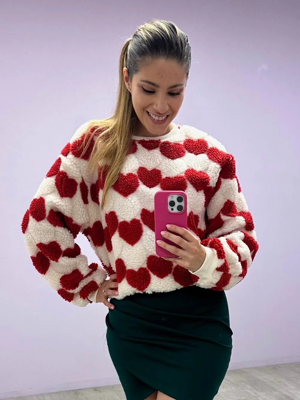 Sweater Warm Hearts Rojo