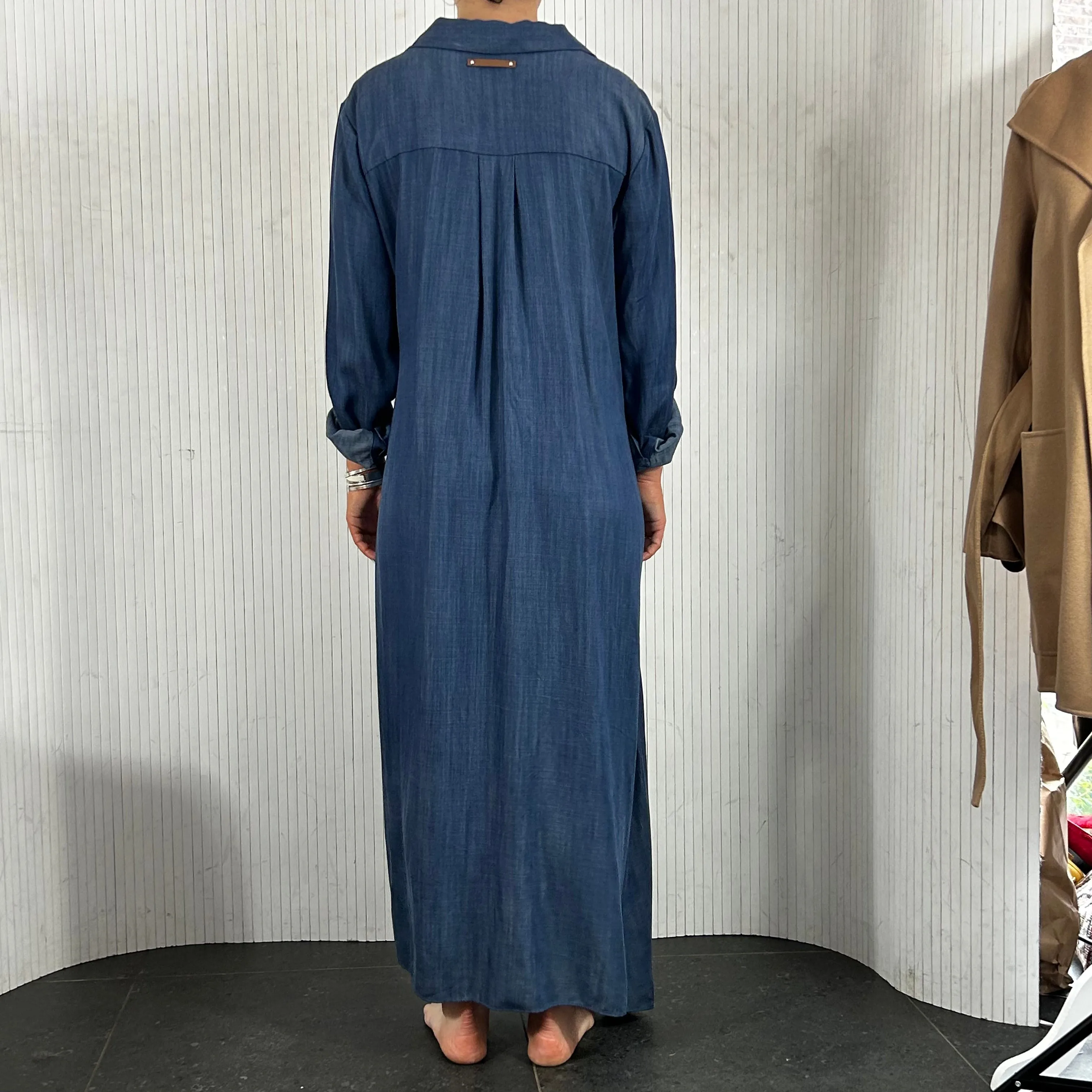 Tibi Denim Maxi Shirt Wrap Dress L/XL/XXL